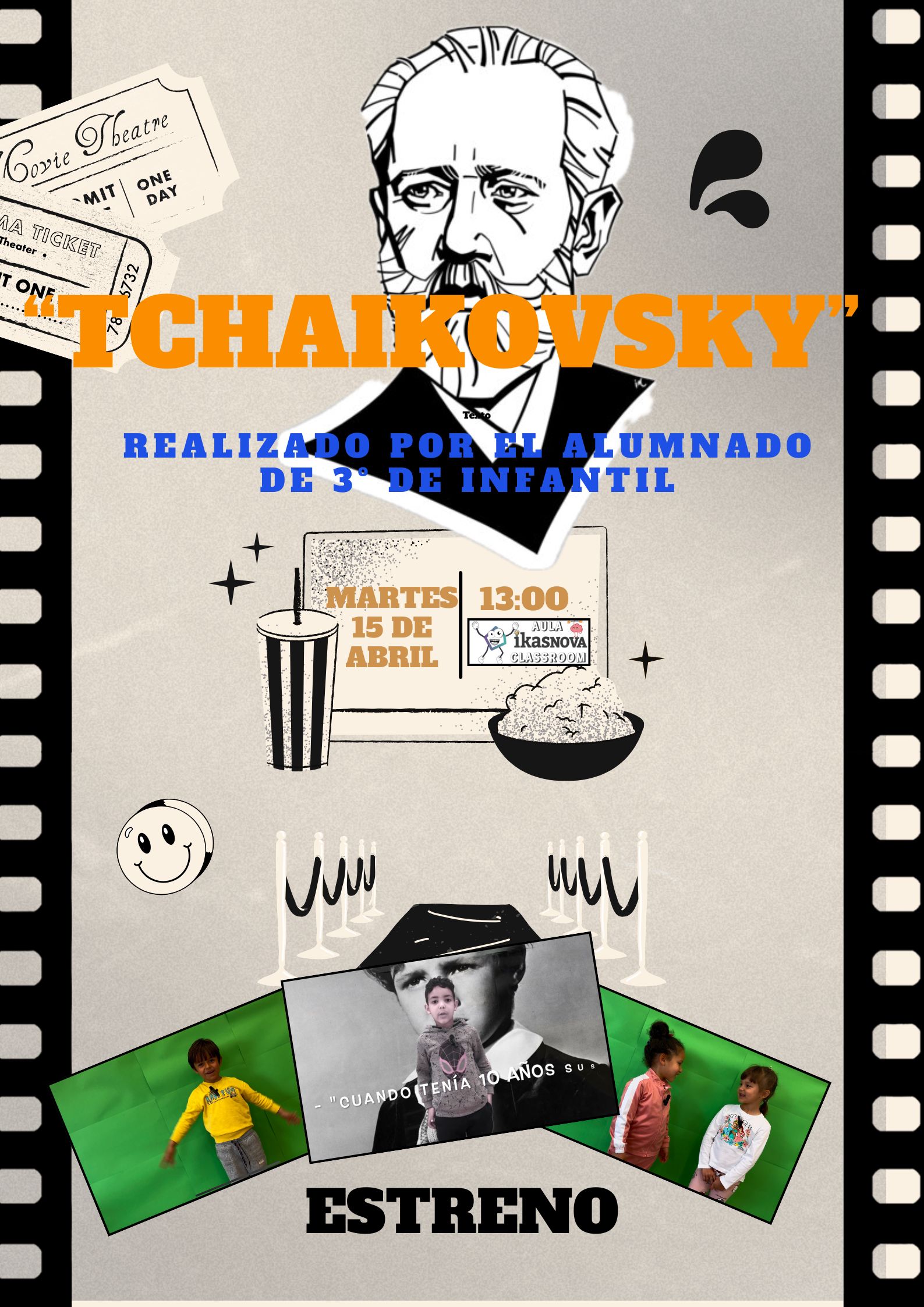 Cartel anunciador del documental biográfico sobre Piotr Tchaikovsky